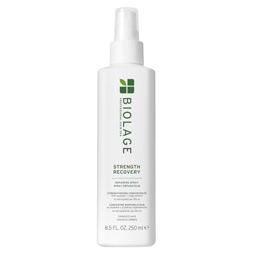 Biolage Strength Recovery Repairing Spray - Leave-In Treatment, Strengthens & Repairs Damaged Hair, Heat Protectant, Detangling Leave-In Treatment, With Olive Squalane & Vegan Proteins