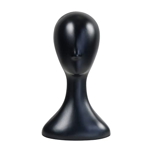 Studio Limited 16 Inch Black Plastic Mannequin Head - Professional Wig & Hat Display, 1 Pack