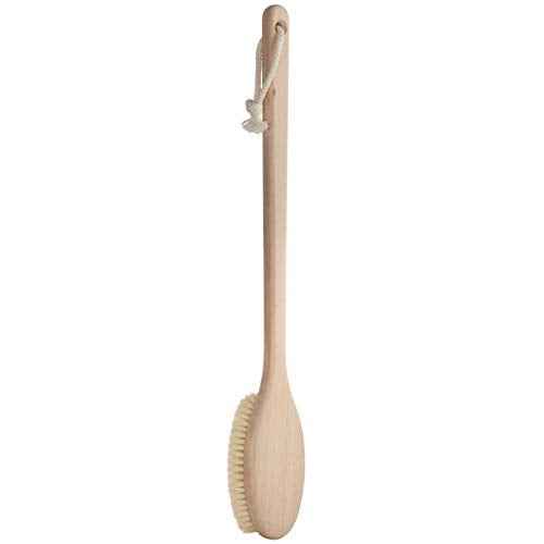 REDECKER Extra Long Beechwood Bath Brush - Natural Pig Bristle Body Brush for Showering, Back Scrubbing, Exfoliating, Dry Brushing and Lymphatic Drainage - Perfect for Hard-to-Reach Areas