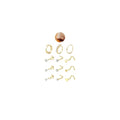 JeryWe 14K Gold Plated Nose Ring Set - Hypoallergenic Stainless Steel Hoop with CZ Lip Ring, L-Shaped Stud, Threadless Back