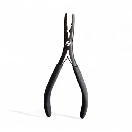 Professional Hair Extension Pliers 7" ? Microlink Beads Remover & Weft Extension Tool | Stainless Steel Hair Styling Accessory for Salon & DIY Extensions ? 2 Hole, Black By MIRACLE
