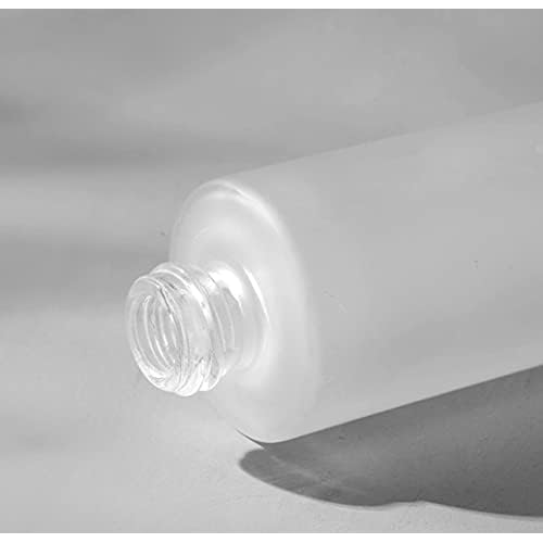 2Pcs 120ml 4oz Empty Refillable Frosted Glass Cosmetic Cream Lotion Bottle Pump Bottles Container Vial Jar Pot With Plastic Lid For Emulsion Essence Liquid (Pack of 2)