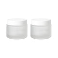 2-Pack 60g Frosted Glass Cream Jars with White Lids