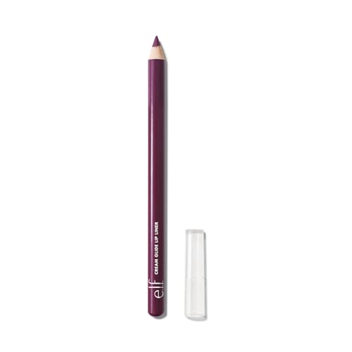 e.l.f. Cream Glide Lip Liner, Highly-Pigmented Pencil For Shaping & Sculpting Lips, Semi-Matte Finish, Vegan & Cruelty-Free, Plum & Get It