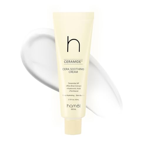 HAMEL Cera Soothing Cream - Vegan Ceramide Face Moisturizer for 48-Hour Hydration - Ideal for Sensitive Skin, Paraben-Free and Fragrance-Free - Skin Barrier Repair Korean Skincare, 2.7oz.