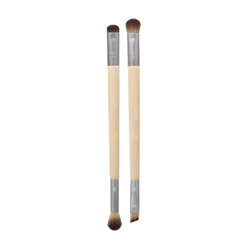 Enhancing Eye Brush Set, Makeup Brushes For Liquid, Cream & Powder Eyeshadow & Eye Liner Application, Dual-Sided & Eco-Friendly, Synthetic Bristles, Cruelty-Free, 2 Piece Set (Primary Color-2pcs)