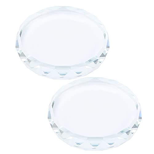 Glass Nail Art Palette Set - 2 PCS Mixing Plate for Polish & Cosmetics
