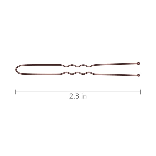 2.8 Inch U Shaped Hair Pins for Women Girls, Long Hair Pin Bobby Pin for Secure Bun Hairstyles, 100 Count (Brown)