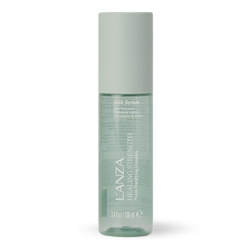 L'ANZA Healing Strength Silk Serum Strengthening Hair Treatment, Repairs Damage, UV & Heat Protection, Smooths Split Ends, Adds Glossy Shine, Anti Humidity & Frizz, Color Safe Sulfate Free (3.4 Fl Oz)