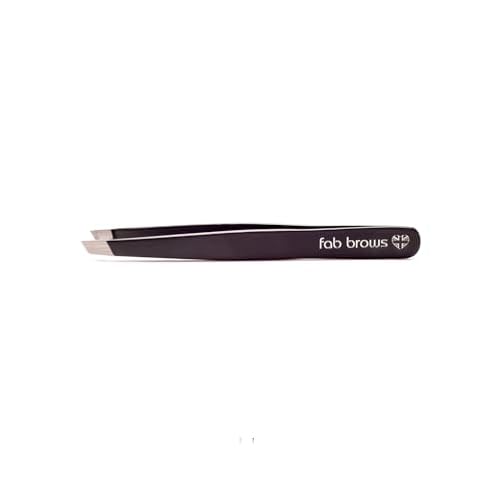 Fab Brows Professional-Grade Tweezers | Stainless Steel Eyebrow Tweezers for Women | Multipurpose Flat Tweezers for Facial Hair, Splinters, Ingrown Hair | Seamless Hair Plucking | Women's Grooming