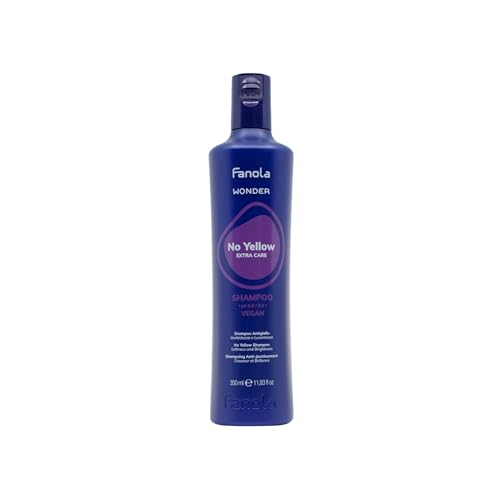 Fanola Wonder No Yellow Purple Shampoo - Purple Color Depositing Shampoo for Blondes, Bleached & Grey Hair - Formulated with Violet Pigment to Remove Brassy Tones from Hair (11.83 Fl Oz)