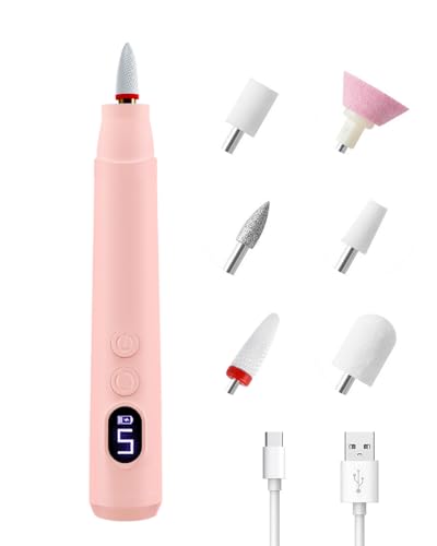 LAIKME Cordless Electric Nail Drill Kit with 6 Bits for Manicure & Gel Polish Removal