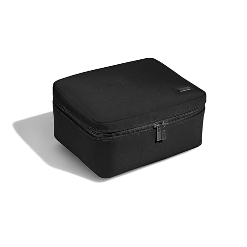 Water-Repellent Travel Makeup Bag with Brush Organizer - Jet Black