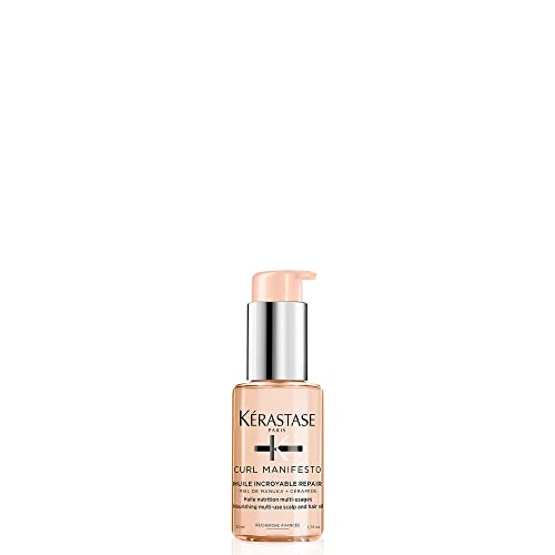K?RASTASE Curl Manifesto Sublime Repair Hair & Scalp Oil, Soothes & Strengthens Hair, Soothes Dry Scalp, Anti-Frizz for All Wavy, Curly, Very Curly & Coily Hair, 1.7 Fl Oz