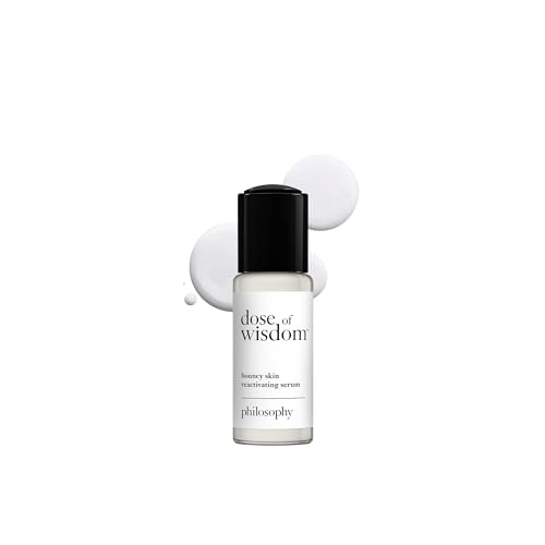 philosophy dose of wisdom bouncy skin reactivating facial serum - with hyaluronic acid, vitamin C & a patented vitality booster - delivers skin that is bouncy, plumped & radiant in one week