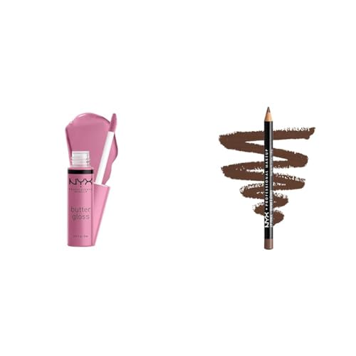NYX Butter Lip Gloss & Slim Lip Liner Bundle - Eclair & Espresso