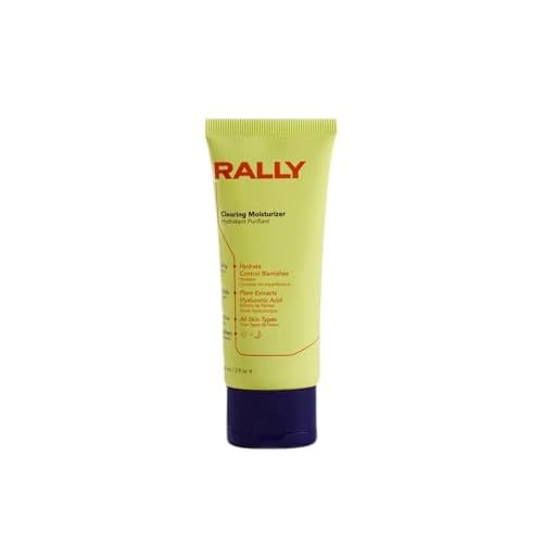 RALLY Plant-Based Gel Cream Facial Moisturizer | Hydrate + Soothe | Control Oil + Clear Breakouts | Healthy Skin for Teens + Athletes 2 OZ