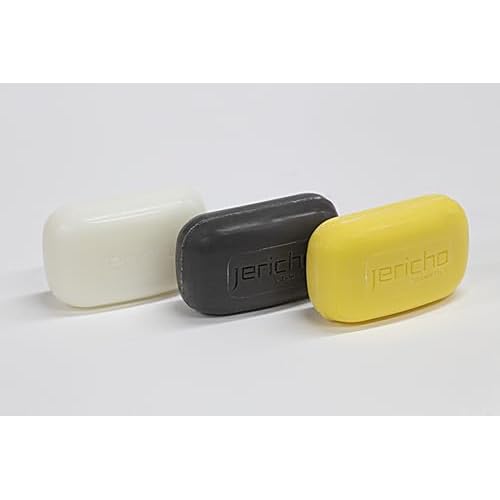 Jericho Dead Sea Soap Bar Variety Pack ? 3 Bars (Cleansing, Sulfur, Mud) ? Mineral-Rich Face & Body Soaps for All Skin Types, Oily Skin, and Acne Care - 4.4 oz / 125g (Pack of 3)