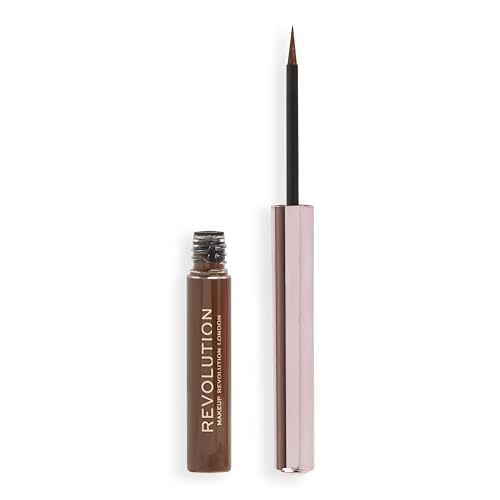 Revolution Super Flick Liquid Eyeliner - Brown, Precision Brush