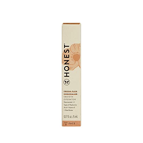 Honest Beauty Fresh Flex Concealer with Niacinamide + Vitamin E + Hyaluronic Acid | Vegan + Cruelty free | Caramel, 0.17 fl oz