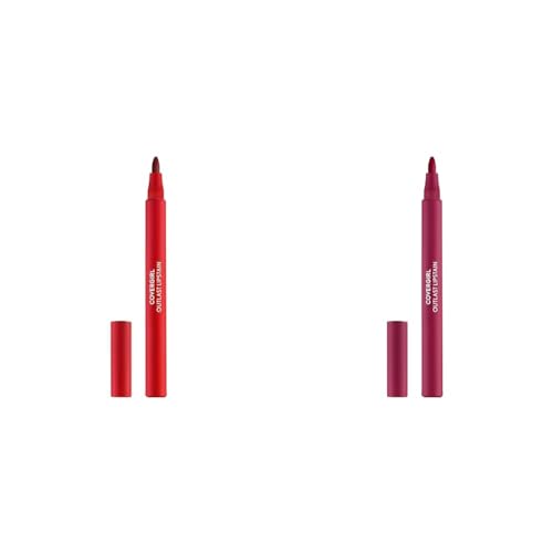 COVERGIRL Outlast Lipstain Bundle - Atomic Love 55 & Natural Blush 65 Shades, 0.06oz Each