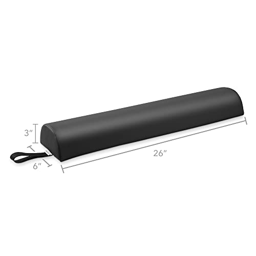 Saloniture Half Round Massage Table Bolster Pillow, 26 x 6 x 3 Inch - Black