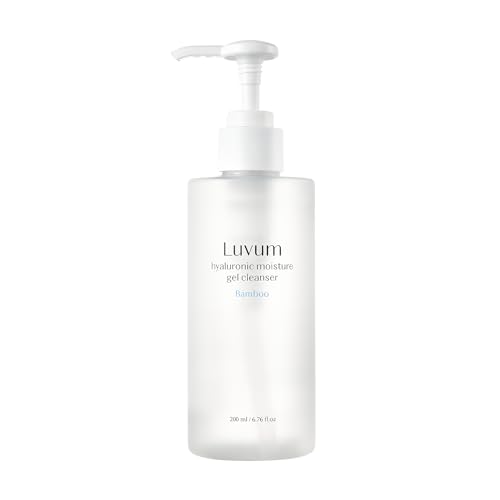 LUVUM Hyaluronic Acid Cleanser - Deep Pore Cleansing - Bamboo Extract - Gentle Formula for Sensitive Skin - Korean Gel Facial Wash, 6.76 fl. oz