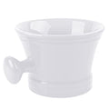 Linkidea Ceramic Shaving Mug with Knob Handle, Deep Lathering Bowl for Men, Wet Shaving Cup Compatible with Shaving Brushes, Razor Soap & Cream Holder, Grooming Accessory (White)