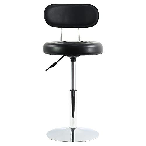 Black PU Leather Swivel Salon Chair with Backrest