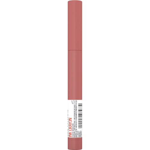 Maybelline Super Stay Ink Crayon Lipstick Makeup, Precision Tip Matte Lip Crayon with Built-in Sharpener, Longwear Up To 8Hrs, Achieve It All, Brown Nude, 1 Count