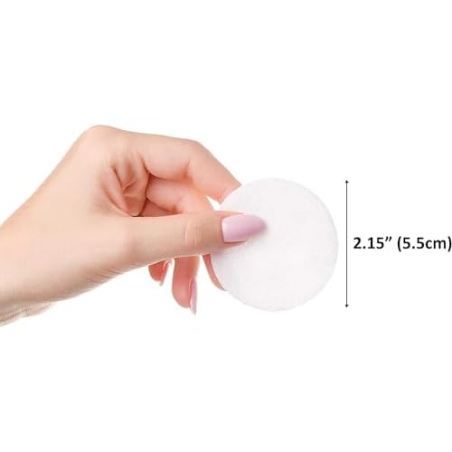 Organic Cotton Rounds, Bulk 1200 Count - Makeup Remover Pads for Face, Lint-Free
