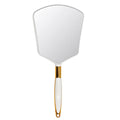 Hand Held Mirror with Handle 6x6.8 White