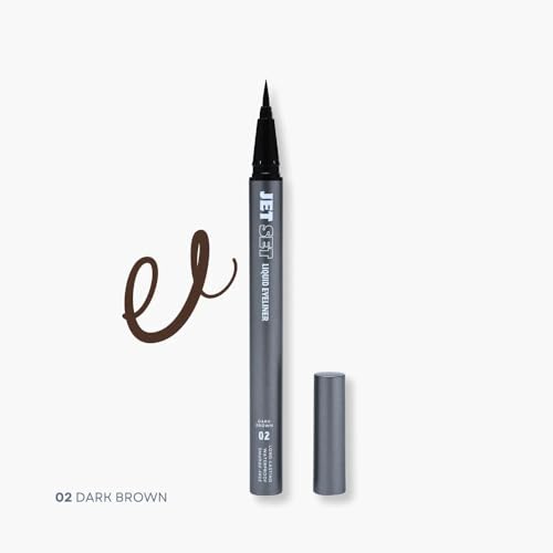 Jet Set Liquid Eyeliner Pen ? Waterproof, Smudge-Proof, Quick-Dry Precision Brush Tip for Smooth Cat Eye & Winged Liner ? Long-Lasting (True Black, 0.07 oz/2 ml £¨pack of 1£©)