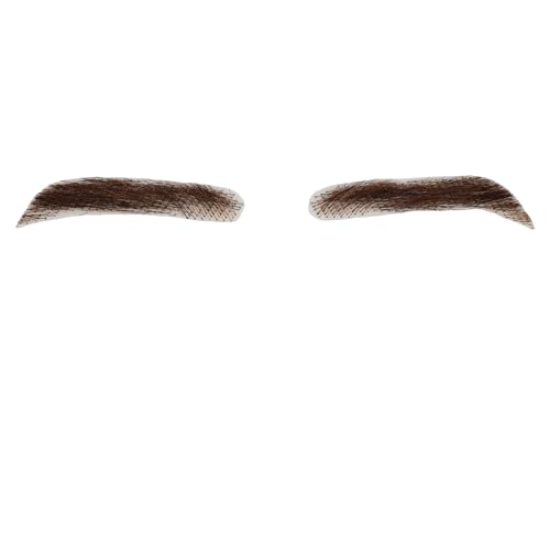 Human Hair Lace Based False Eyebrow for Men One Pair of Brown Fake Eyebrows£¨Brown£©