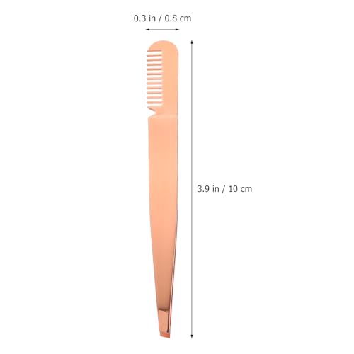 Eyebrow Tweezers 2 in 1 Stainless Steel Slant Tip with Comb ? Precision Brow Shaping Tool 3 Pack for Women, Facial Hair Removal & Lash Applicator, Professional Grooming Tweezers