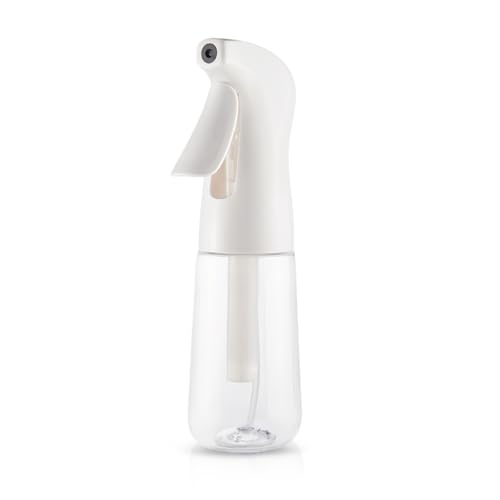 TANSHINE 6.8oz Continuous Spray Bottle for Hair & Plants, Fine Mist Refillable Plastic Mister, Clear