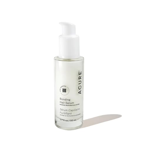 Acure Bonding Hair Serum - Leave In Hair Oil for Damaged and Frizzy Hair, Treatment for Damage, Split Ends, Use on Dry, Curly, & Straight Locks for Lightweight Frizz Control & Shine - 1.7 fl oz
