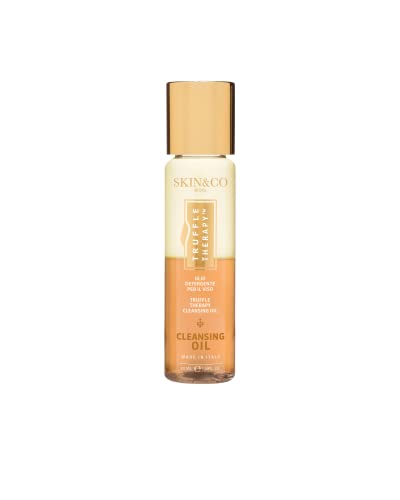 SKIN&CO Truffle Therapy Cleansing Oil, 30ml - Made in Italy, Bi-phasic makeup removing cleanser formulated with Black Winter Truffle Extract, Sweet Almond Oil, Argan Oil, and Aloe Vera