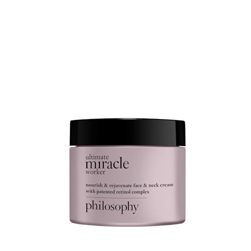 philosophy ultimate miracle worker nourish & rejuvenate face & neck cream - with patented retinol, ceramides & pro-collagen peptides - smoothes fine lines & wrinkles - fast absorbing moisturizer