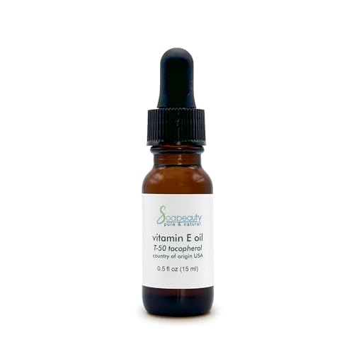 Soapeauty TOCOPHEROL T-50 Vitamin E Oil | 100% Pure and Natural | Skin, Face, Body, Nails, Scars, Dark Spots, Anti-aging, Repair | Multi-Purpose Moisturizer 0.5 fl oz