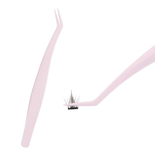 Lash Cluster Tweezer Set with Comb, Set of 4 Eyelash Applicator Tools, Precision Professional DIY Individual Eyelash Clusters Tools, Mistake-Proof Lash Placement Tweezers for Professional and DIY Use