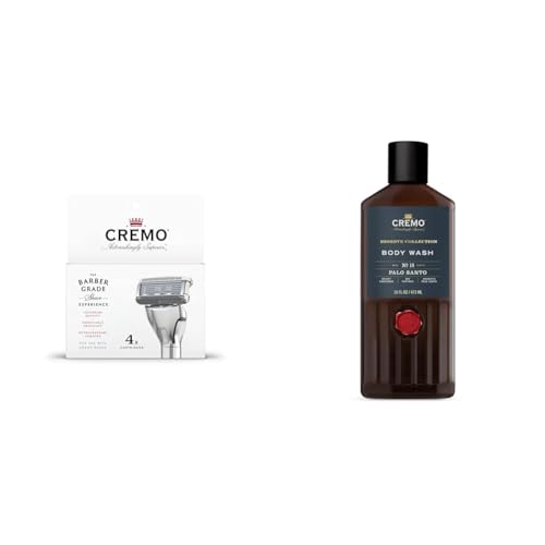 Cremo Razor Refills and Palo Santo Body Wash Bundle (4 Pack)