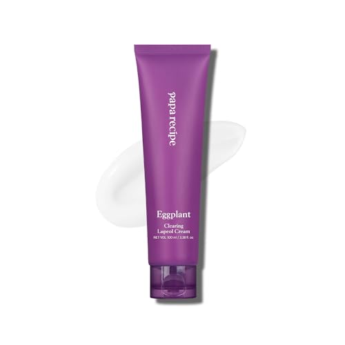Papa Recipe Eggplant Clearing Lupeol Cream(3.38fl oz/100ml) - Soothing & Hydrating Face Moisturizer Cream for Dry Skin, Oil Water Balance Care, Sensitive, Acne-Prone Skin Friendly, Korean Face Cream