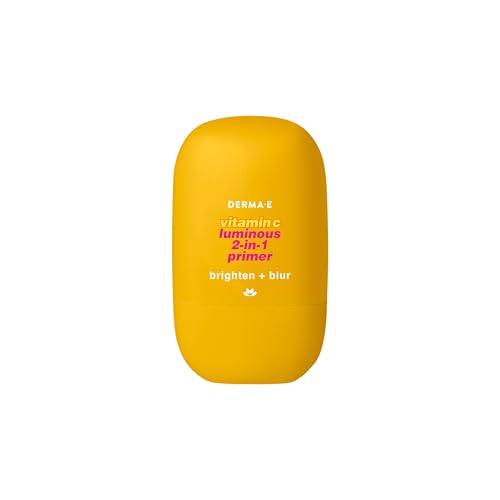 DERMA E Face Primer, Vitamin C Luminous 2-in-1 Brighten & Blur Primer, 1 Fl Oz, Stabilized Vitamin C, Hyaluronic Acid & Aloe Vera, Blurs Appearance of Pores, Wear Under Makeup for All Day Hold