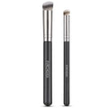Angled Flat Concealer Brush Set - 2pcs Dense Under Eye & Contour Brushes - Variation 270+370