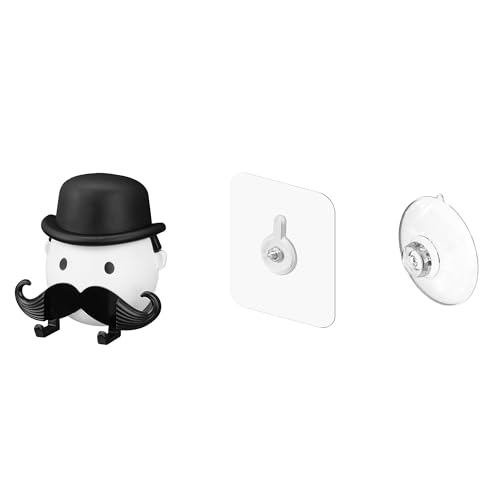 Linkidea Razor Holder Suction Cup Hooks, Creative Shower Razor Hooks Hanger for Bathroom, Compatible with Venus Platinum, Fusion 5 Proshield & Proglide, Mach 3 Classic (White), RRS11-01