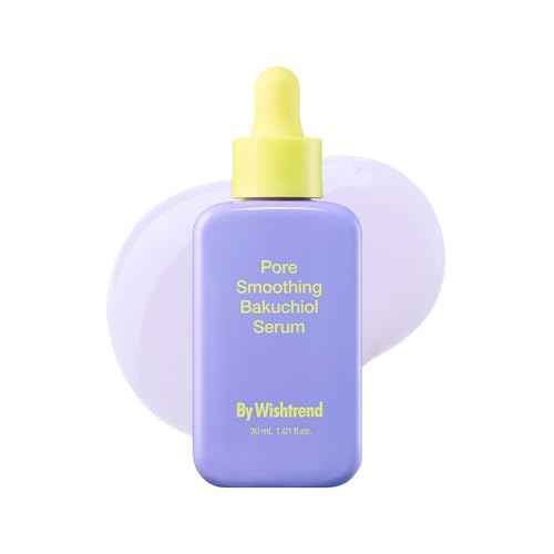 By Wishtrend Pore Smoothing Bakuchiol Serum 1.01 Fl Oz, Pore Minimizer Enhanced with Bakuchiol & Niacinamide, Peptide, Increase production of Collagen Fiber, for saggy & enlarged pores