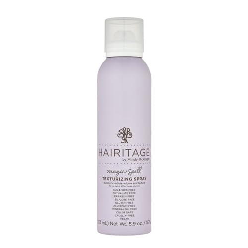 Hairitage Magic Spell Texturizing Spray - Volumizing Texture Spray Bottle for Women, Works with Straight, Wavy, Curly Hair, With Rice Protein + Sunflower Seed Oil - Enhances Styled Hair, 5.9 oz