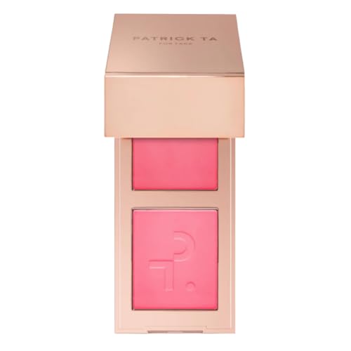 PATRICK TA Mini Major Headlines Double-Take Cr?me & Powder Blush Duo She¡¯s That Girl Soft Pink, Long-Wearing Glow, 0.138 oz