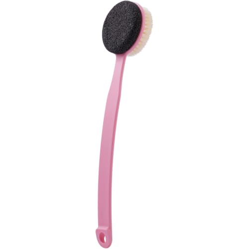 2-in-1 Pumice Stone Foot Scrubber with 13.7" Long Handle & Body Brush